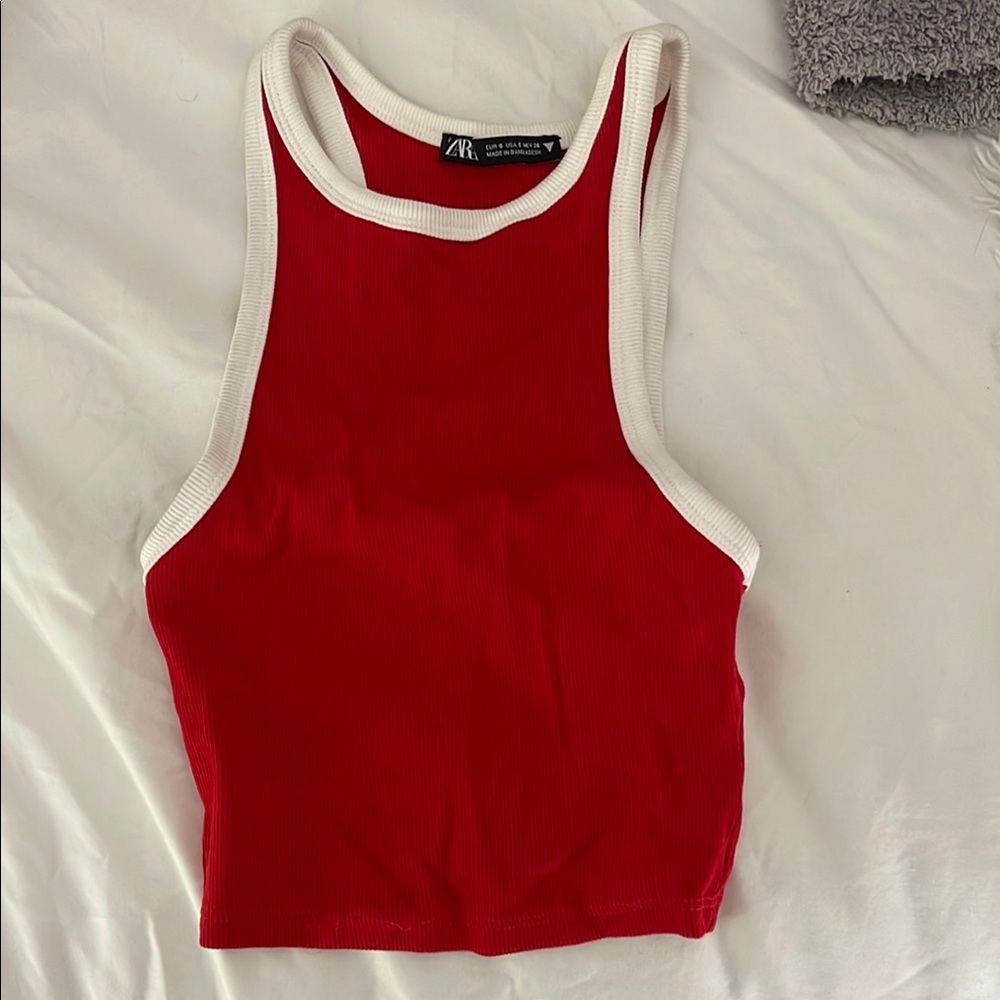 Zara Red Sleeveless Top